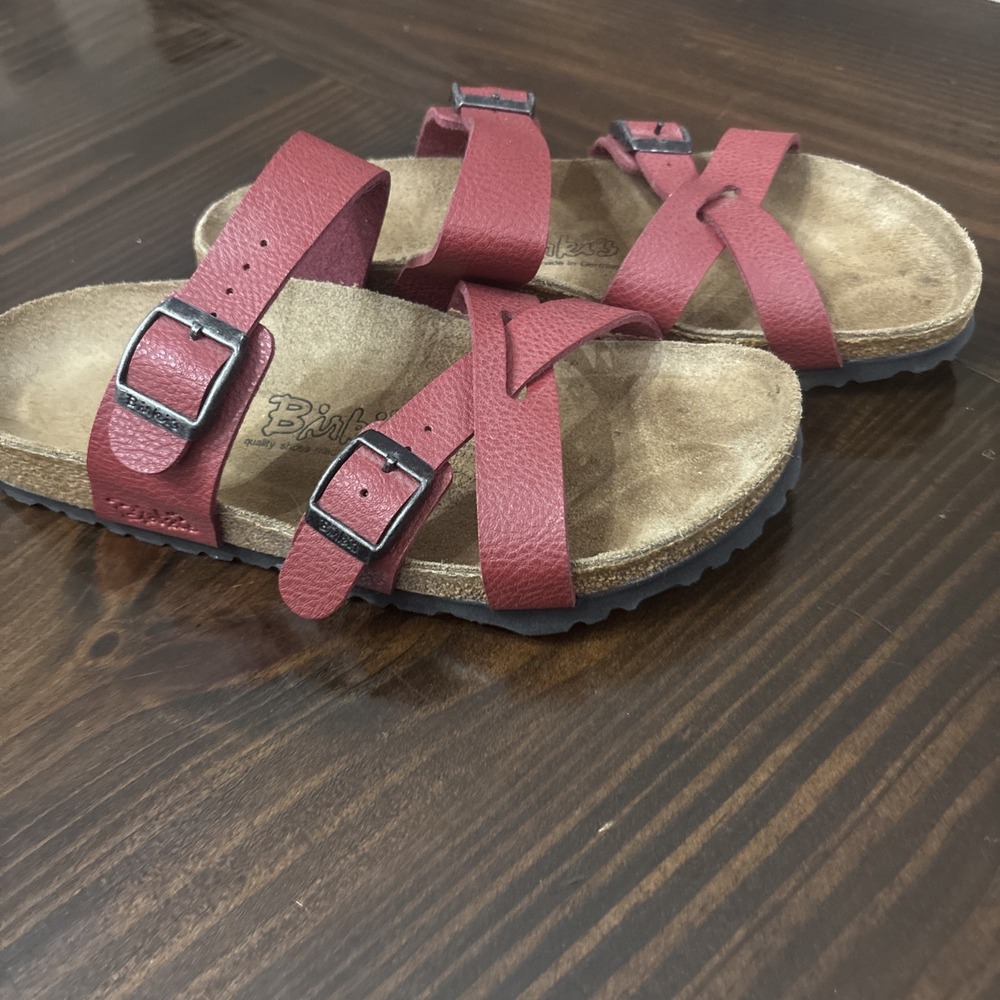 Birki's by Birkenstock Nepal Crisscross Sandals Buffalo Red 38 L 7 M5